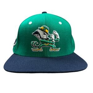 NOTRE DAME Fighting Irish Big Stich Logo Green/Navy NCAA Baseball Cap SZ 7 1/2